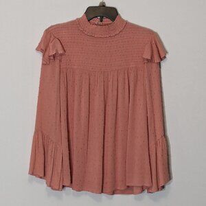 🌸Elegant Pink Ruffled Women's Top